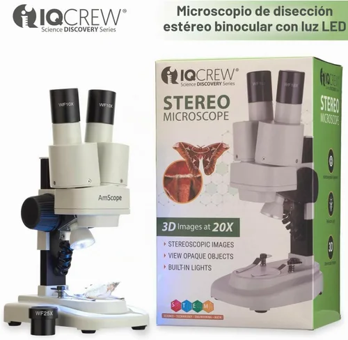 Vista 3 de AmScope SE100ZZ-LED - Microscopio estéreo binocular portátil y WF25x