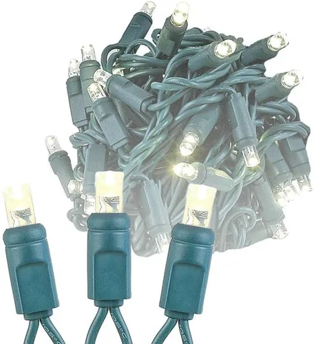 Vista 8 de Novelty Lights - Juego de mini luces LED de Navidad con 50 luces parpadeantes, multicolor, cable verde, 25 pies