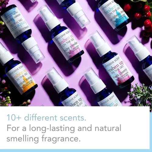 Vista 4 de Expressive Scent Ambientador de aire de 1 onza para eliminar olores, perfecto para viajes y hogar, automóvil, baño, cocina, oficina (lluvia azul)