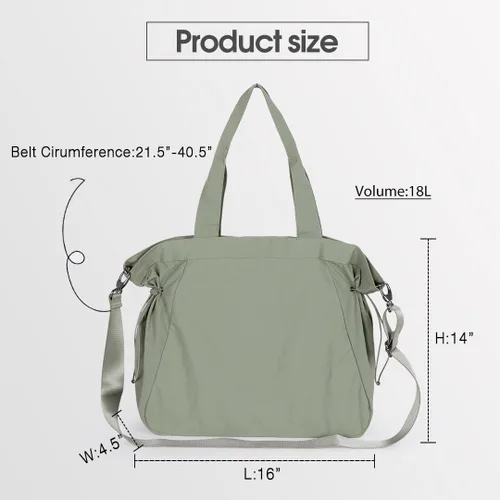 Vista 6 de ASLABCREW Bolsa de mano para mujer, 18L con cincha lateral con correa ajustablebolsa de mano extra, bolsa de hombro ligera