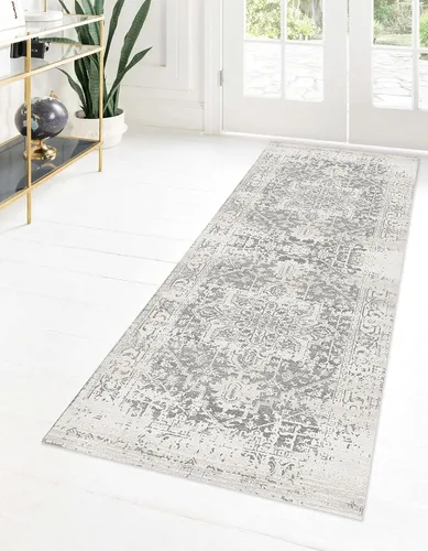 Vista 8 de MICRODRY Alfombra de pasillo, diseño de perfil bajo para un aspecto elegante y sin volumen. Lavable a máquina, resistente a las manchas Inez