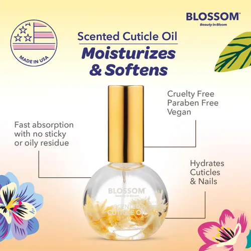 Vista 6 de Blossom Aceite de cutícula para uñas, hidratante, Biscotti de almendras