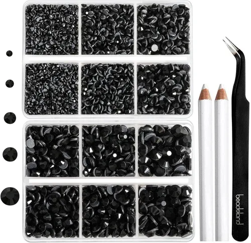 Vista 16 de 6736 piezas de diamantes de imitación termoadhesivos con parte trasera plana, diamantes de imitación morados para manualidades y ropa mezclados en 5