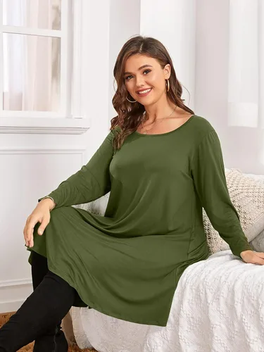 Vista 6 de BELAROI Vestido informal acampanado suelto de manga 34 para mujer