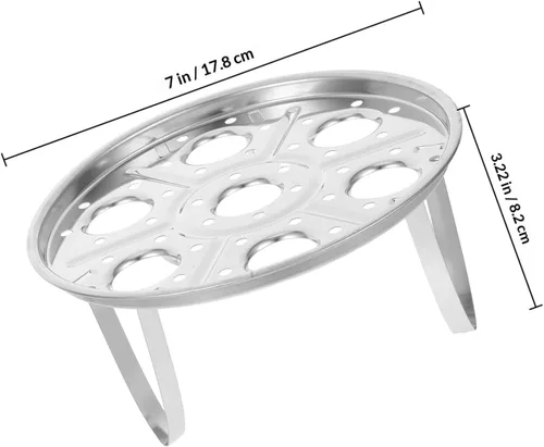 Vista 2 de Multifunctional Egg Steamer Rack 430 Stainless Steel Tripod Stand