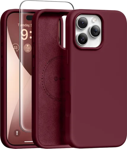 Vista 165 de GONEZ Funda magnética para iPhone 12 Case / 12 Pro Case, compatible con MagSafe, [protector de pantalla + protector de lente de cámara], funda