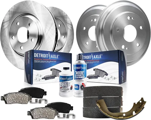 Vista 89 de Detroit Axle - Kit de frenos para Land Rover LR3 2005-2009, Rotores de freno deportivos Range Rover 2006-2009 y pastillas de freno de cerámica 2007