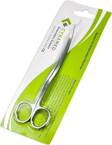 Vista 3 de 1 EA - Tijeras profesionales de bordado de máquina de doble curva, mango doblado de doble curva, 6 pulgadas, suministros de tijeras de bordado
