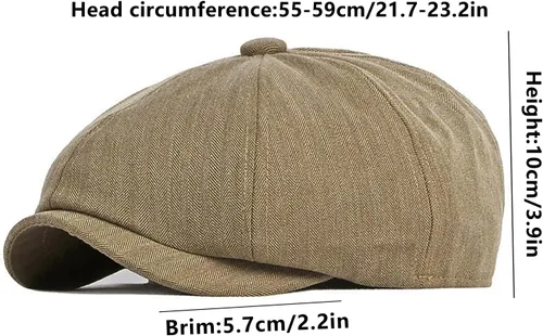Vista 7 de DIYDECAL Gorra de Newsboy para hombre, 8 paneles, mezcla de algodón, sombrero de golf plano Ivy Gatsby Cabbie Caqui