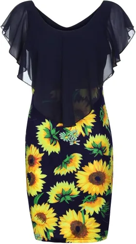 Vista 2 de LISTHA Vestido de moda para mujer sexy sin mangas estampado de girasol