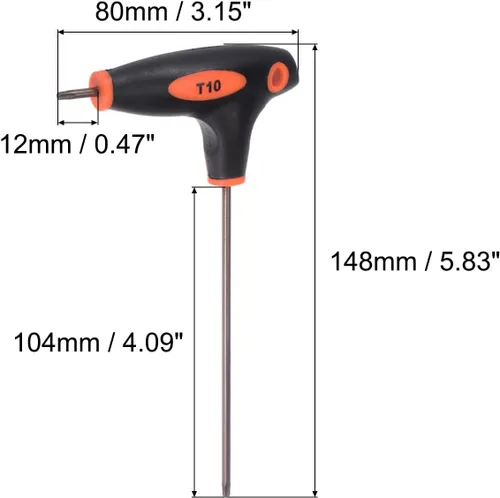 Vista 2 de uxcell T10 llave Torx a prueba de manipulación anti manipulación llave en T llave de doble extremo, acero S2