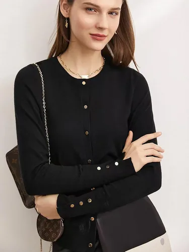 Vista 2 de Spicy Sandia Suéter de punto ligero con botones para mujer (S-XXL)