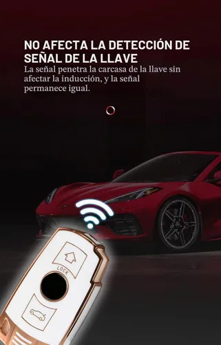 Vista 4 de ontto Funda de llave de TPU para llavero de coche Compatible con BMW 1 3 5 Serie E90 E92 E93 X5 X6 Z4 E90 Protector antiarañazos para llave Negro L