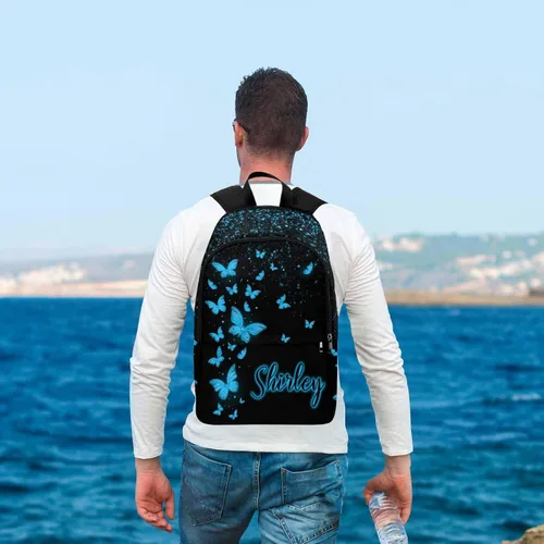Vista 7 de M YESCUSTOM Mochila personalizada casual con nombre, multifuncional, para adolescentes, niñas, niños, mochilas escolares para niños, 0705-10