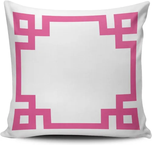 Vista 28 de Funda de almohada rectangular con cremallera en un lado impreso de 12 x 16 pulgadas, color blanco y rosa intenso Rosa fucsia