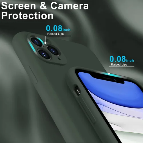 Vista 5 de Goodon Funda para iPhone 11 Pro con protector de pantalla - Protección mejorada de la cámara - Forro de microfibra suave - Funda protectora