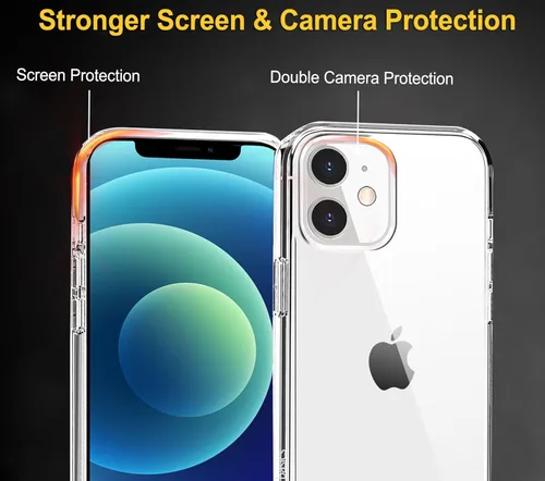 Vista 7 de Amazon Basics Funda protectora a prueba de golpes para iPhone 12 mini, transparente