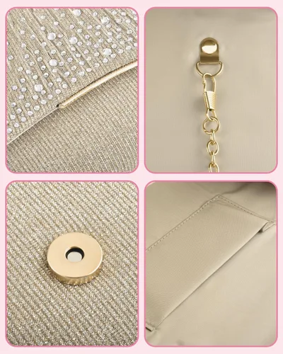 Vista 5 de TINDTOP - Bolsos de mano para mujer, formales para noche, de ante, con hombro, tipo sobre, para fiesta, bolsos cruzados, para boda, cóctel, bailes