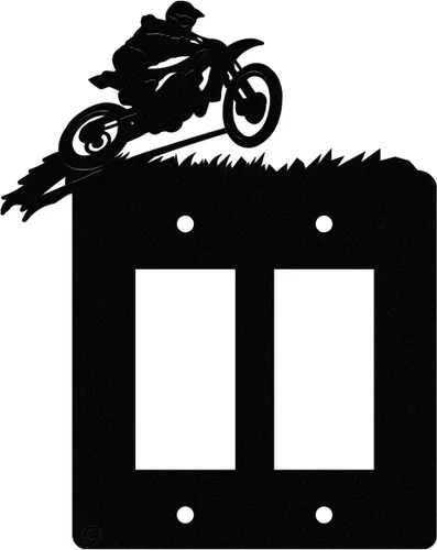 Vista 7 de Placa de pared para interruptor de luz cuádruple para motocross todoterreno, para 2 conductores, (palanca cuádruple (v2), color negro