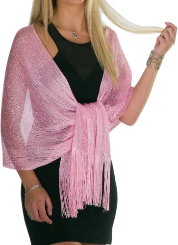 Vista 18 de ShineGlitz - Chales y mantones elegantes para mujer, para usar con ropa y vestidos de noche Negro 1