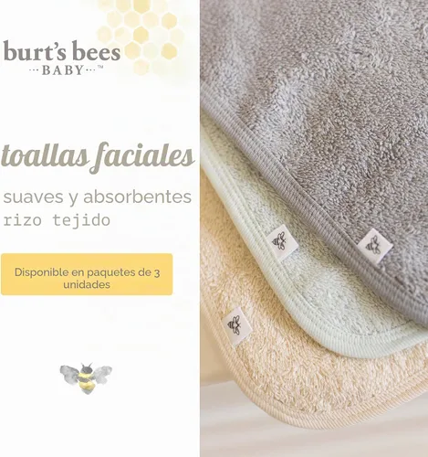Vista 2 de Burt's Bees Baby Paños para bebés, 100% algodón orgánico de 9 x 9 pulgadas Tejido de rizo en la nube