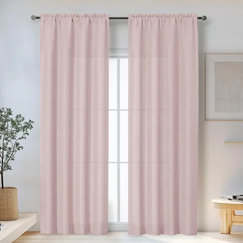Vista 63 de OWENIE Bob Juego de 2 Paneles de Cortinas Negras de Cocina para Ventanas de 36 Pulgadas de Largo, Cortinas Cortas de Café con Textura de Lino