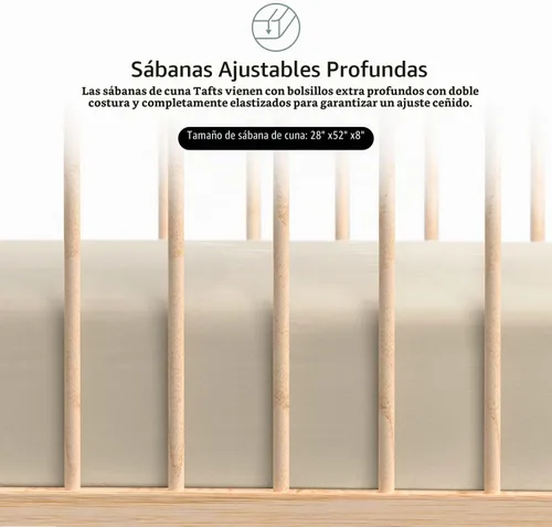 Vista 7 de TAFTS Sábanas de Bambú para Niños y Niñas - Sábanas de Bambú 100% Pura Viscosa Orgánica - Sábanas de Bambú 400TC - 1 pieza - 8" Deep Pocket - Tacto