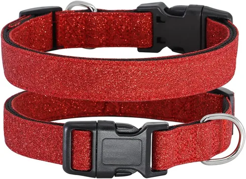Vista 12 de TDTOK Collar básico brillante para perro, cómodo y duradero, collar para perros pequeños, medianos y grandes con hebilla de plástico ecológica