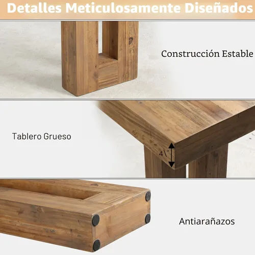 Vista 6 de HOKYHOKY Reclaimed Solid Wood Console Table, 59" Long Entryway Table