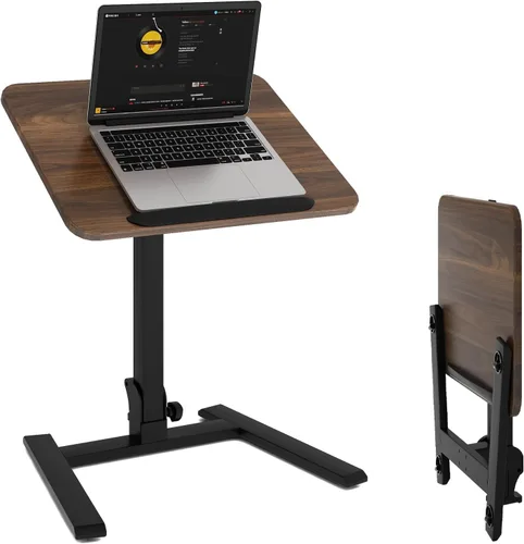 Vista 9 de PUNCIA Escritorio plegable móvil de 26", soporte neumático premontado Nogal