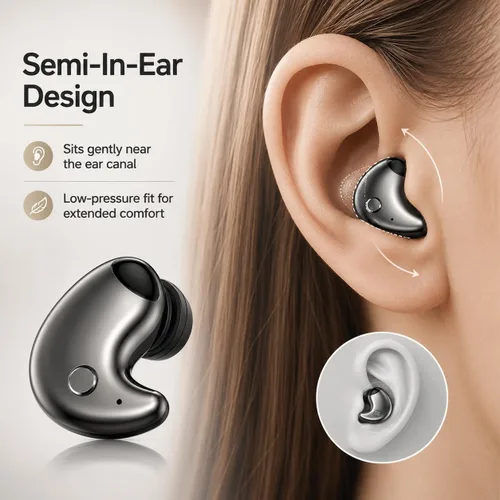 Vista 4 de Auriculares inalámbricos para dormir con V5.3, auriculares invisibles