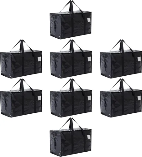 Vista 19 de Bolsas de mudanza resistentes extra grandes, cajas de mudanza, suministros de mudanza esenciales, contenedores de almacenamiento azules con tapas