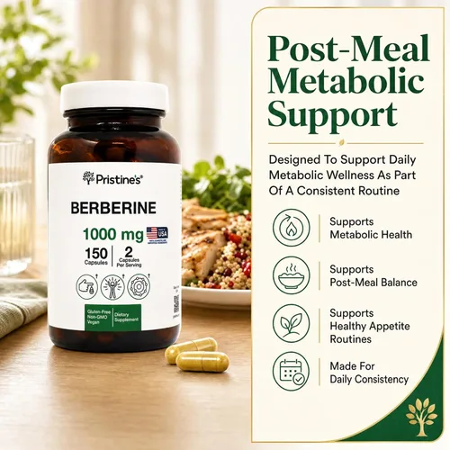 Vista 2 de PRISTINE'S Berberine - Cápsulas de suplemento de 1000 mg, 150