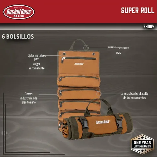 Vista 3 de Bucket Boss - Super Roll, bolsas de herramientas - Serie original (74004), marrón