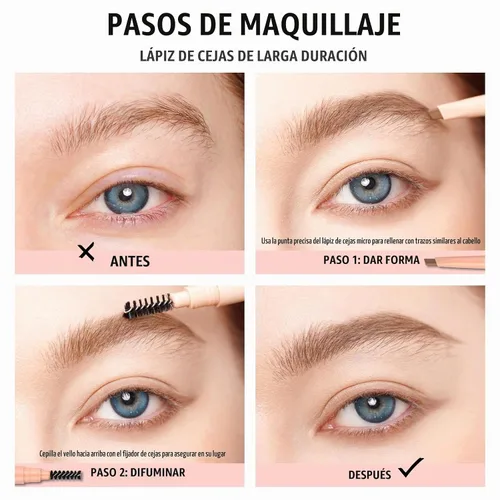 Vista 5 de Oulac Lápiz de cejas rubio, barra retráctil impermeable para cejas con cepillo, de larga duración, resistente a las manchas, vegano y libre de 01