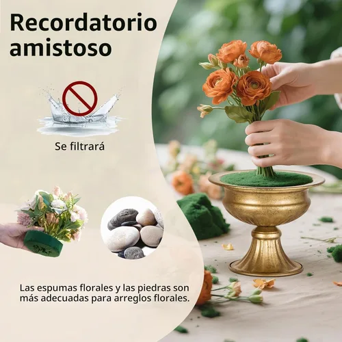 Vista 5 de NUPTIO Jarrones de oro envejecido para centros de mesa: 2 piezas de jarrones pequeños de compota para flores - Decoración de cuenco de pedestal