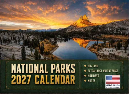 Vista 41 de Calendario mensual de pared de regalos de Parques Nacionales 2025, 12 meses Fabricado en EE.UU.