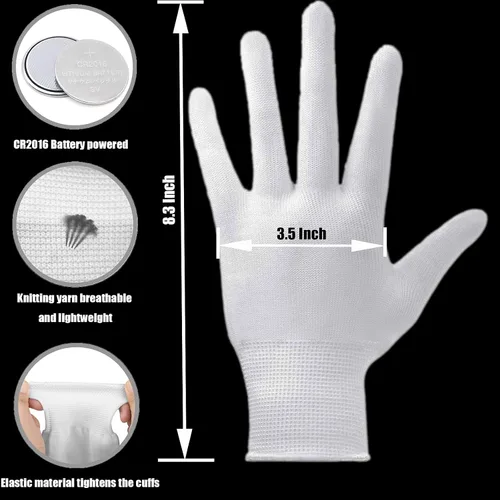 Vista 8 de Guantes LED con luz LED para niños, adolescentes y adultos, regalos de juguete para niños de 5 a 12 años de edad, para hombres y mujeres, 12