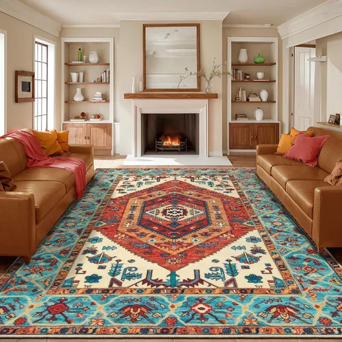 Vista 67 de SERISSA - Tapetes florales vintage, antideslizante, lavable, pequeño, ultrasuave, bohemio, de pelo bajo, para entrada, interiores, habitación