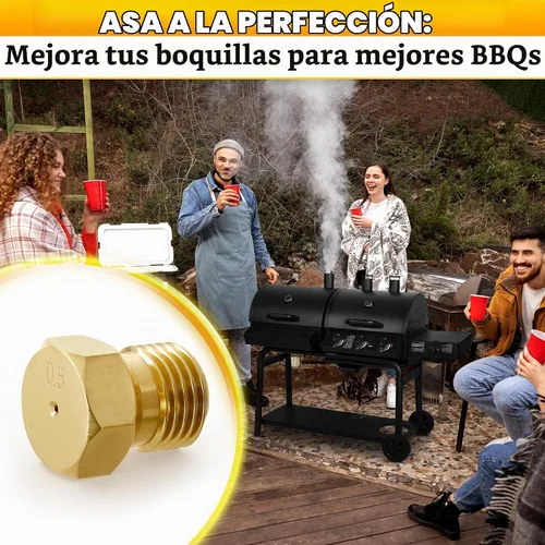 Vista 8 de ALPENKOK - Kit de orificio de propano, 10 piezas, boquilla de latón M6x0.2.953 in para parrilla