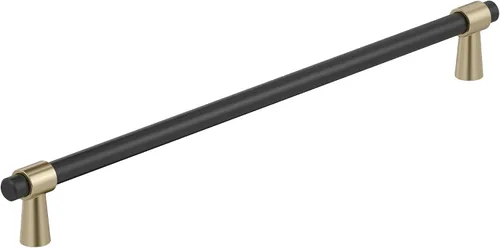 Vista 20 de Amerock BP37385FBG10 Mango de gabinete negro mate/níquel satinado Mango de gabinete de 3 pulgadas (76 mm) de centro a centro Mergence