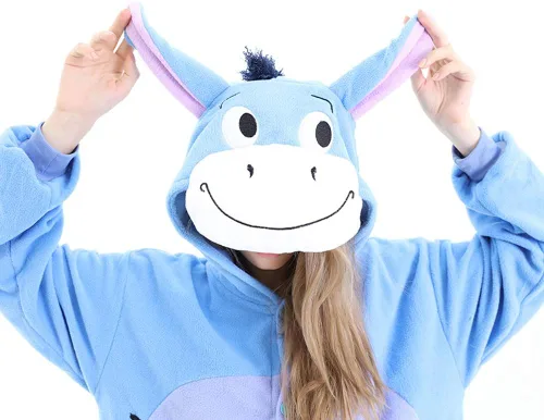 Vista 5 de OGU' DEAL Eeyore Oneise - Pijama para adultos, disfraz de animal de burro, overol de Navidad para hombres y mujeres