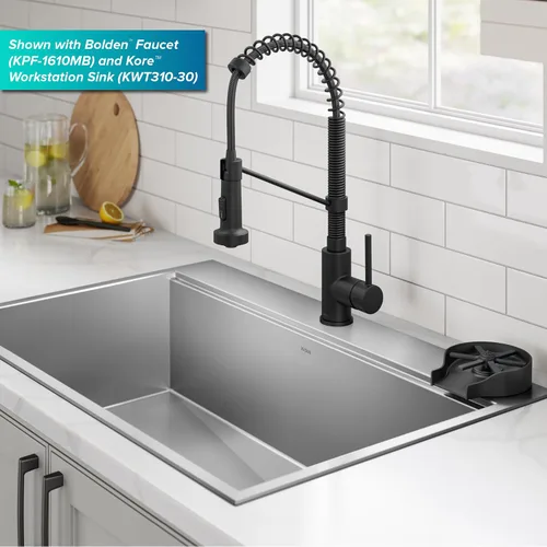 Vista 6 de KRAUS CleanMate Enjuagadora de Vasos para Lavabo de Cocina en Acabado de Color Negro Mate, KGR-500MB