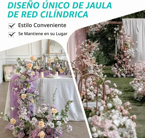 Vista 7 de Juego de 14 piezas de guirnalda de espuma floral de 9.2 pies, kit de bloques de esponja, soporte de flores de absorción para arco de puerta