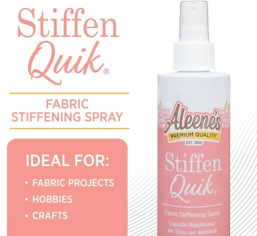 Vista 4 de Aleene's 15581 Stiffen-Quick - Espray de refuerzo de tela (8 onzas), Versión original, el empaque puede variar