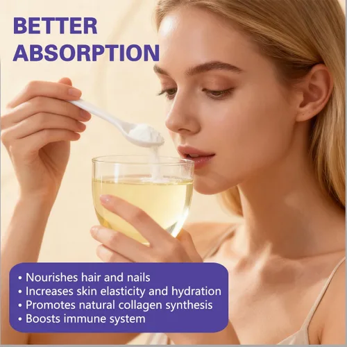 Vista 7 de Péptidos de colágeno en polvo para piel, cabello y uñas, péptidos de colágeno hidrolizados bovino para mujeres y hombres, suplementos de proteínas