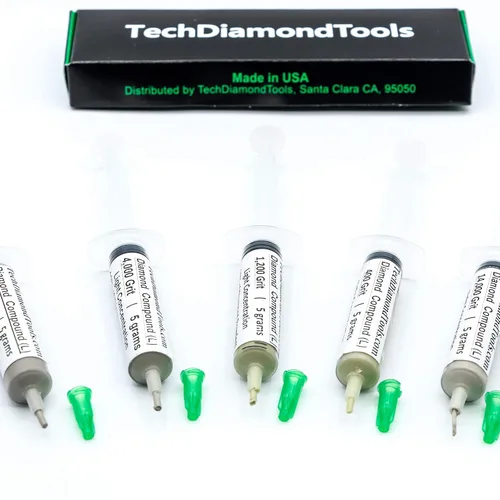 Vista 13 de TechDiamondTools Kit de 5 compuestos de pulido de diamantes, pasta lapidaria hecha en Estados Unidos 400, 500, 600, 800, 1050, pasta lapidaria