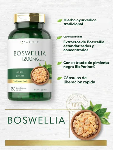 Vista 4 de Carlyle Boswellia Serrata Extracto Cápsulas 250
