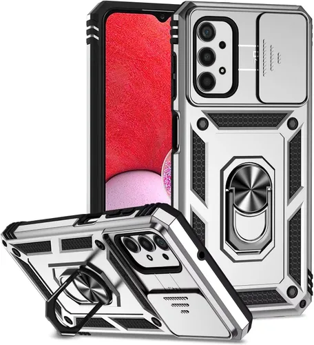 Vista 12 de Funda para Galaxy A32 5G, protección de grado militar para automóvil [soporte integrado] Soporte de anillo de metal de doble capa TPU resistente +