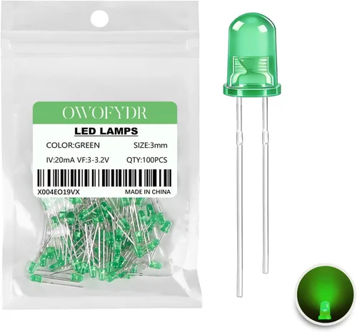 Vista 12 de 100 diodos LED RGB de 0.118 in, cátodo común, orificio pasante